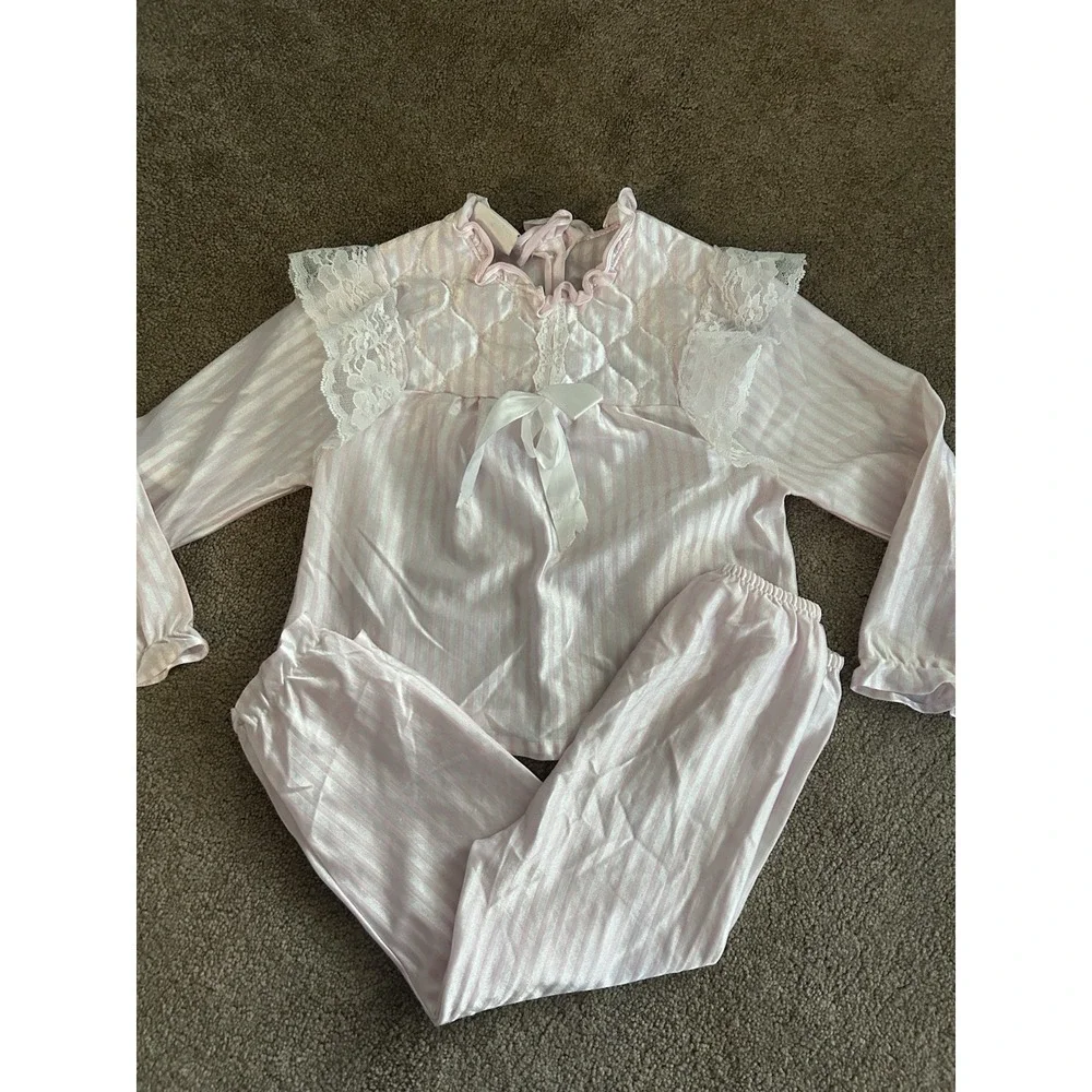 Vintage 80s/90s Edie Bee Silk Like 2 Pc Set Size Kids 6 Made In USA
